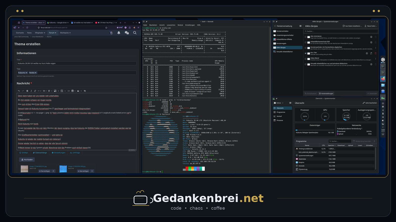Einfach KDE Plasma, wie es eigentlich gemeint war.