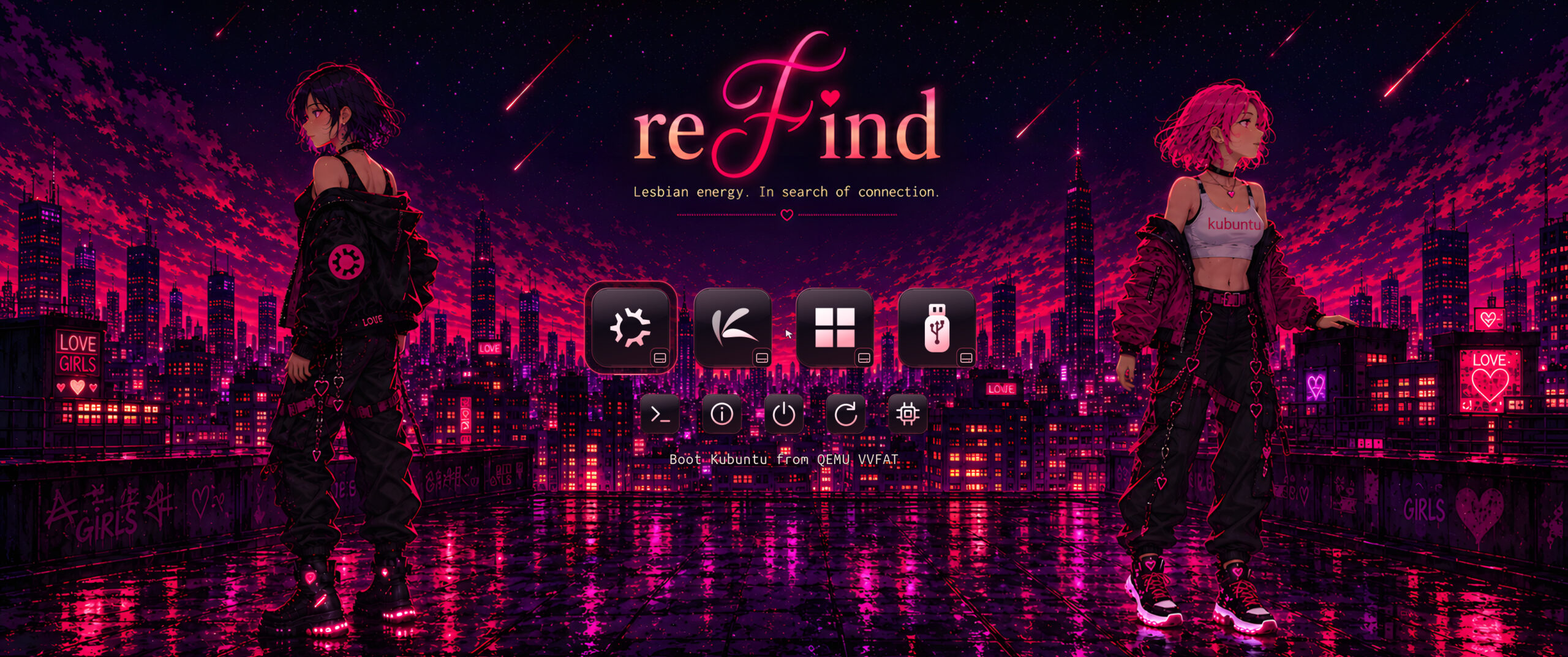 rEFInd Bootmenü im Kubuntu Neon-Theme